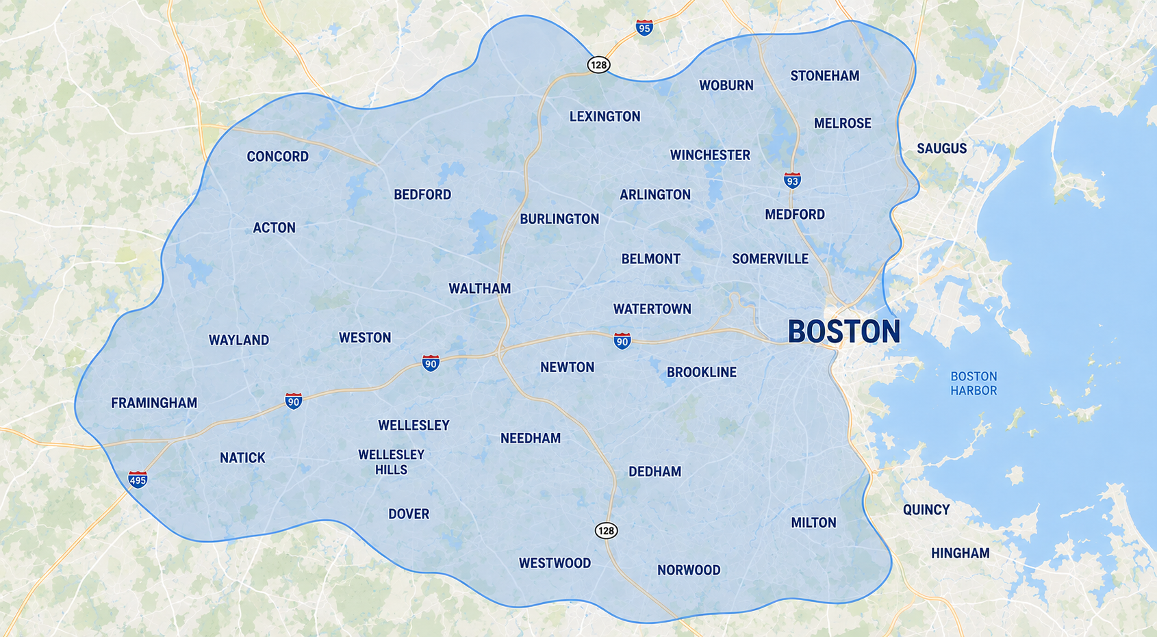 Geriatric Resource Centre senior care service area across Greater Boston and MetroWest