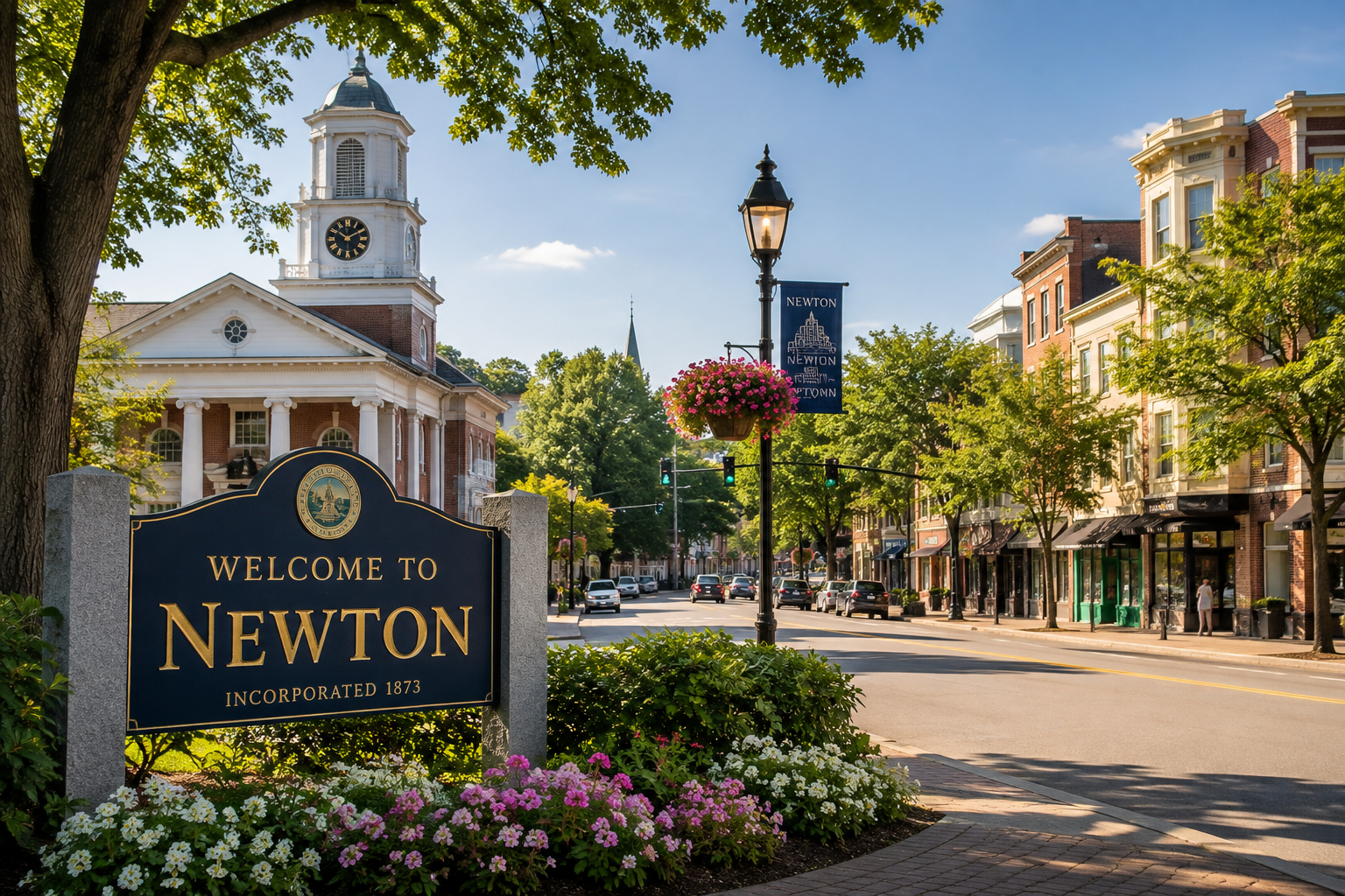 Town Hall in Newton, MA